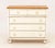 Modern White Painted Wood Chest of Drawers, with pine wood top above four frieze drawers. 36.5" H x 39" W x 18" D....