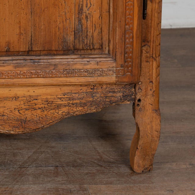 18th Century French Carved Pine Two Door Wedding Armoire Cabinet For Sale - Image 17 of 18