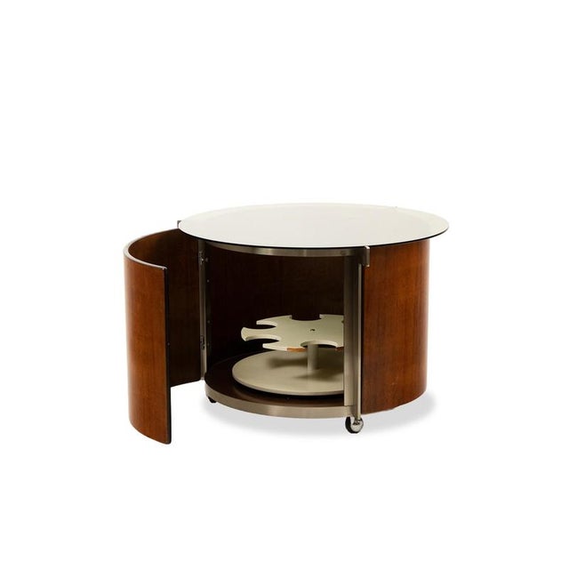 Round Coffee Table with Built-in Bar by Eugenio Gerli for Tecno, 1960 For Sale - Image 10 of 10
