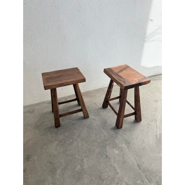 Vintage Oak Stools, 1960s, Set of 2 For Sale - Image 10 of 18