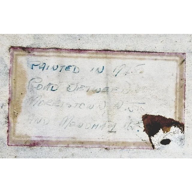 American Vintage 1948 Snow Covered New Jersey Winter Sunrise Landscape Painting For Sale - Image 3 of 5