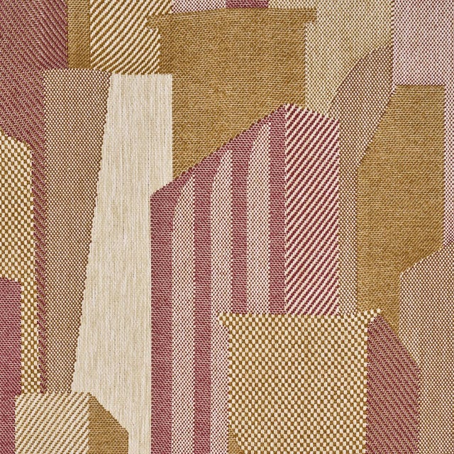 Traditional Schumacher The City'S Silent Lines Indoor/Out Fabric In Merlot For Sale - Image 3 of 6