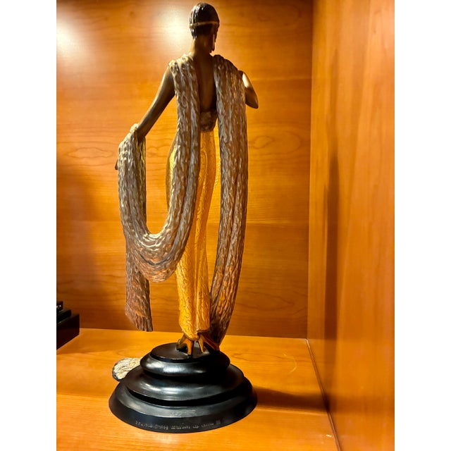 Art Deco 1980s Erté “Je L’aime” Limited Edition Bronze Sculpture, Signed, 364/500 For Sale - Image 3 of 9