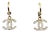 Chanel Gold CC Crystal Moscova Hoop Piercing Earrings, A Pair For Sale