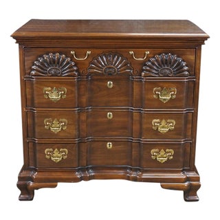 1970s Harden Georgian Chippendale Style Cherry Goddard Block Front Chest of Drawers For Sale