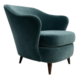 “Concha” Armchair in Brazilian Hardwood & Mohair by Joaquim Tenreiro, 1950s – Lot 138A For Sale