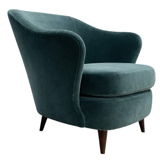 “Concha” Armchair in Brazilian Hardwood & Mohair by Joaquim Tenreiro, 1950s – Lot 138A For Sale