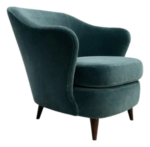 “Concha” Armchair in Brazilian Hardwood & Mohair by Joaquim Tenreiro, 1950s – Lot 138A