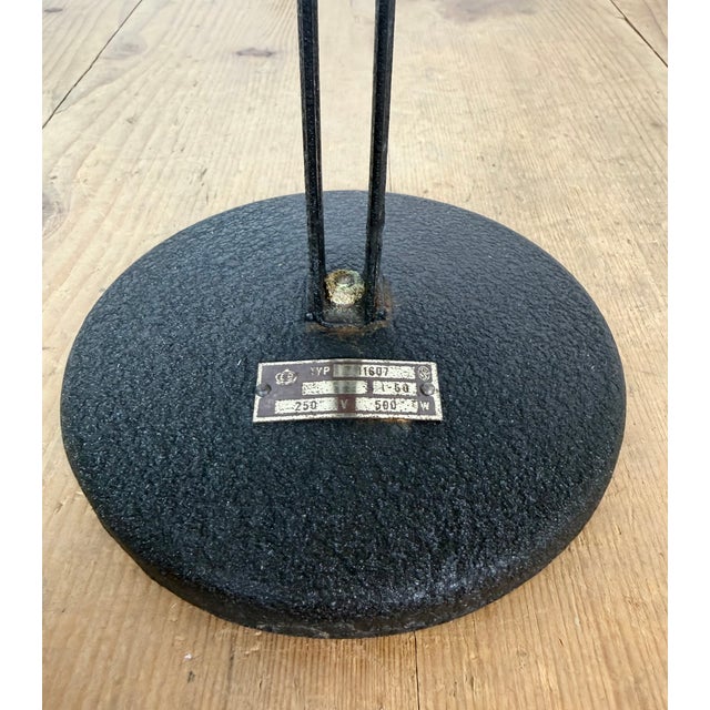 Black Vintage Industrial Black Enamel Table Lamp from EB, 1950s For Sale - Image 8 of 17