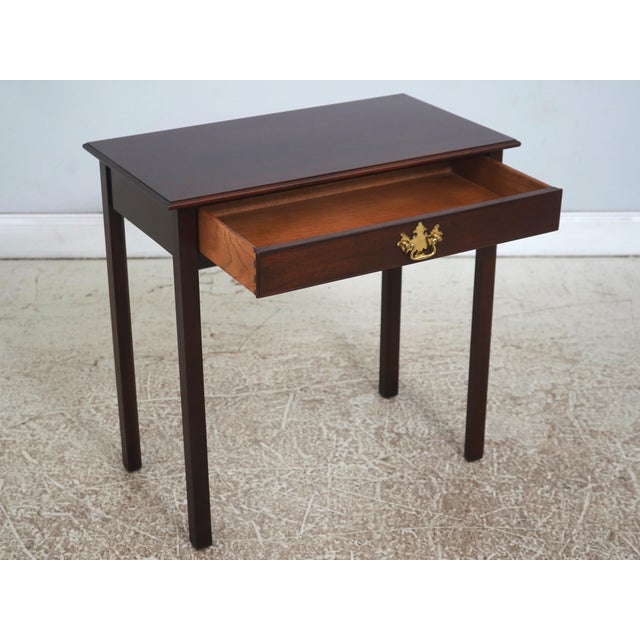 Chippendale Kittinger Colonial Williamsburg 1 Drawer Mahogany Table For Sale - Image 3 of 18
