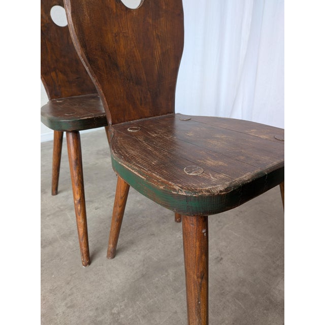 Vintage Brutalist Rustic Farmhouse Dining Chair, 1970s, Set of 4 For Sale - Image 11 of 18