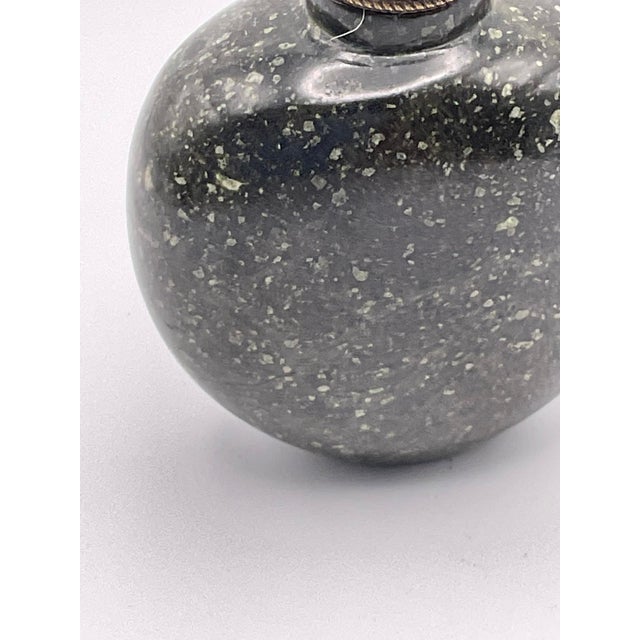 Black With White Dots Porphyry Snuff Bottle For Sale - Image 9 of 11