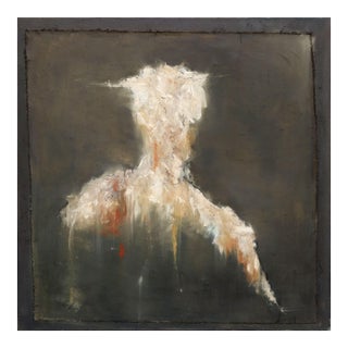 Wisdom - Original Abstract Figurative Oil and Wax Painting on Canvas by Mark Acetelli For Sale