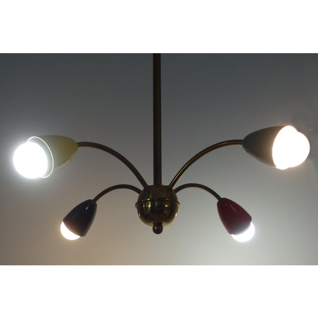 Vintage Sputnik Four-Arm Chandelier, 1960s For Sale - Image 4 of 14