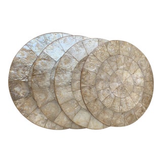 Kim Seybert Round Capiz Placemats - Set of 4 For Sale