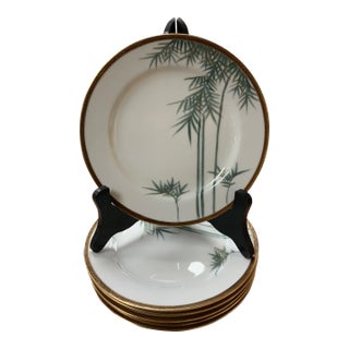 Mid 20th Century Bamboo Pattern Lunch Plates- Set of 6 For Sale