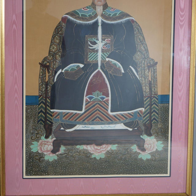 Pair of Chinese Deity Colored Prints With Gilt Frames Mid 20th Century For Sale - Image 4 of 12