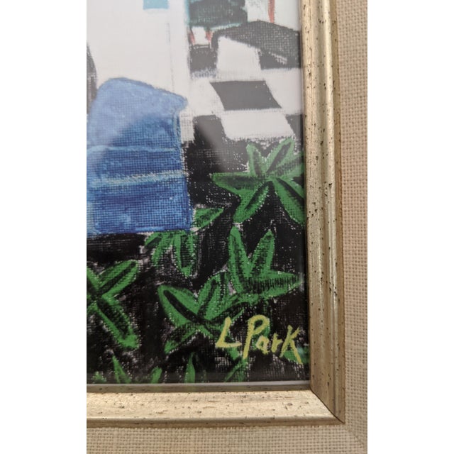 Original Fauvist Style Greenbrier Resort Hotel "Lobby Lounge" Interior Print Signed For Sale In Charlotte - Image 6 of 13