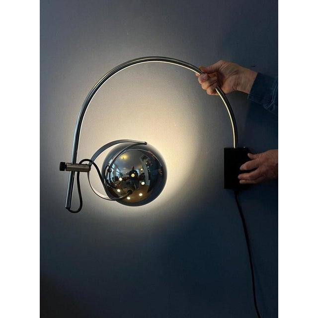 Space Age Arc Wall Lamp in Chrome by Herda For Sale - Image 6 of 13