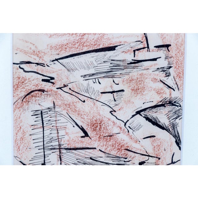 1950s Elizabeth Erlanger Signed Original Abstract Mixed-Media New York School Art For Sale - Image 5 of 9