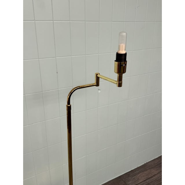 Italian Adjustable Floor Lamp in Brass Plated Metal from Cerva, 1980s For Sale - Image 4 of 14