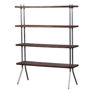 Bauhaus Style Dark Oak Shelving Unit, 1980s For Sale