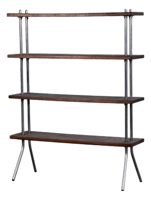 Bauhaus Style Dark Oak Shelving Unit, 1980s