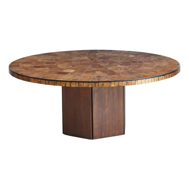 French Gold Leaf Glass Top Coffee Table with Wood Base, 1970s For Sale