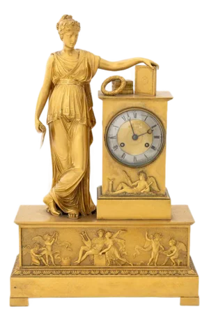 Charles X Ormolu Figural Mantel Clock