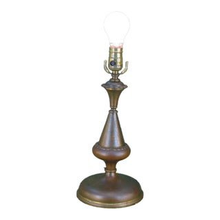 Early 20th Century Tabe Lamp Arts & Crafts / Art Deco Brass For Sale