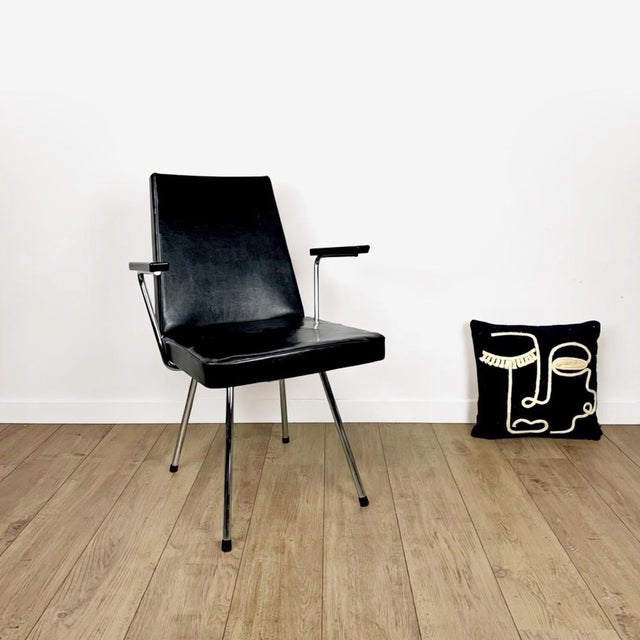 Black Vinyl Armchair by Wim Rietveld, 1950s For Sale - Image 12 of 13