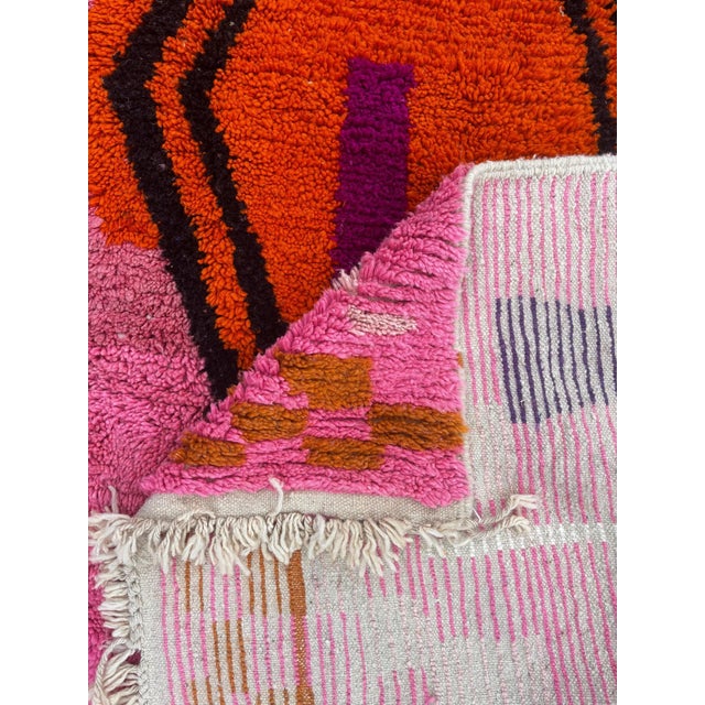 Pink Boho Chic Moroccan Berber Rug For Sale - Image 8 of 8