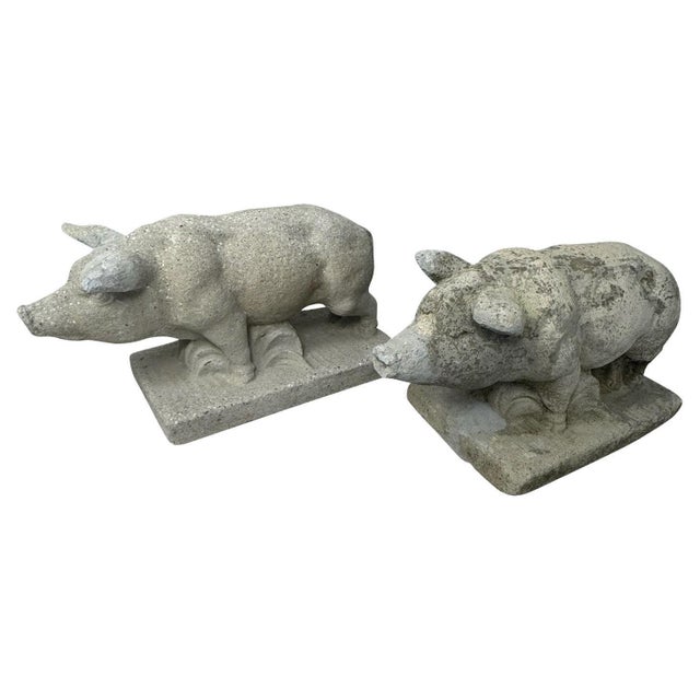 Petite Stone Pigs - A Pair For Sale - Image 15 of 18
