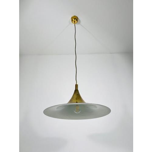 Brass Round Pendant Lamp from Fog & Mørup, 1970s For Sale - Image 4 of 10