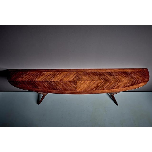 Vintage Console Table in Rosweood Veneer by Guglielmo Ulrich, Italy, 1940s For Sale - Image 4 of 13