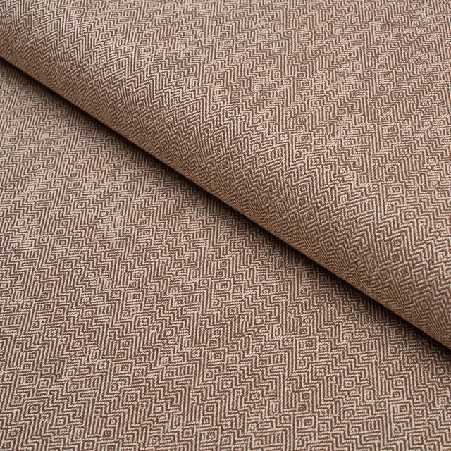Traditional Schumacher Leona Performance Fabric In Mocha For Sale - Image 3 of 4