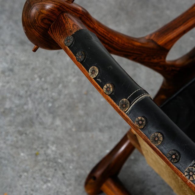 Mid Century Modern Lounge Chair Don Shoemaker Senal Swinger Rosewood Ottoman Arm For Sale - Image 11 of 12