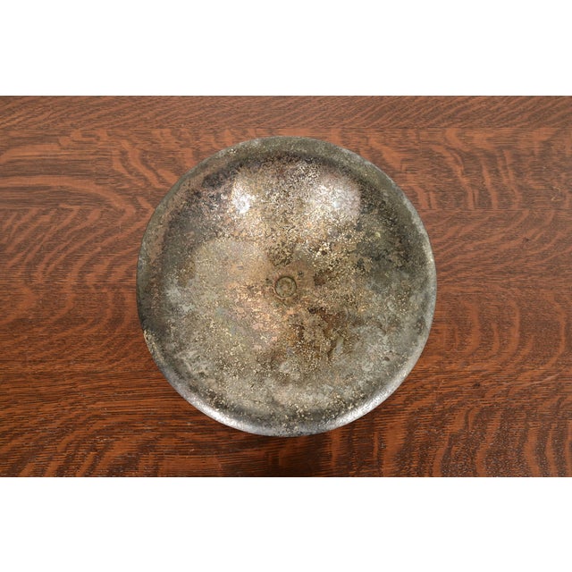 Early 20th Century Roycroft Arts & Crafts Silver Finished Copper Footed Centerpiece Bowl or Fruit Bowl For Sale - Image 5 of 12
