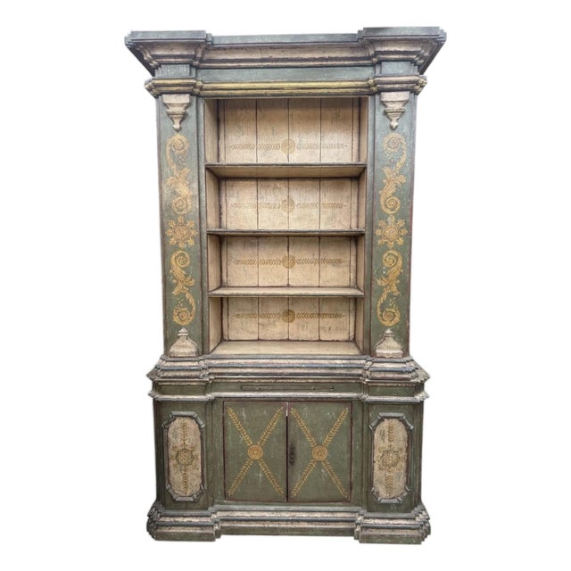Continental Baroque Style Open Cupboard/ Bookcase For Sale