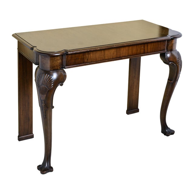 Brown English/Irish Mahogany Consoles With Cabriole Legs - A Pair For Sale - Image 8 of 8