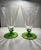 This ring like a bell. Thin walled paneled crystal with swags of floral needle etch tall tumblers with green foot are to...