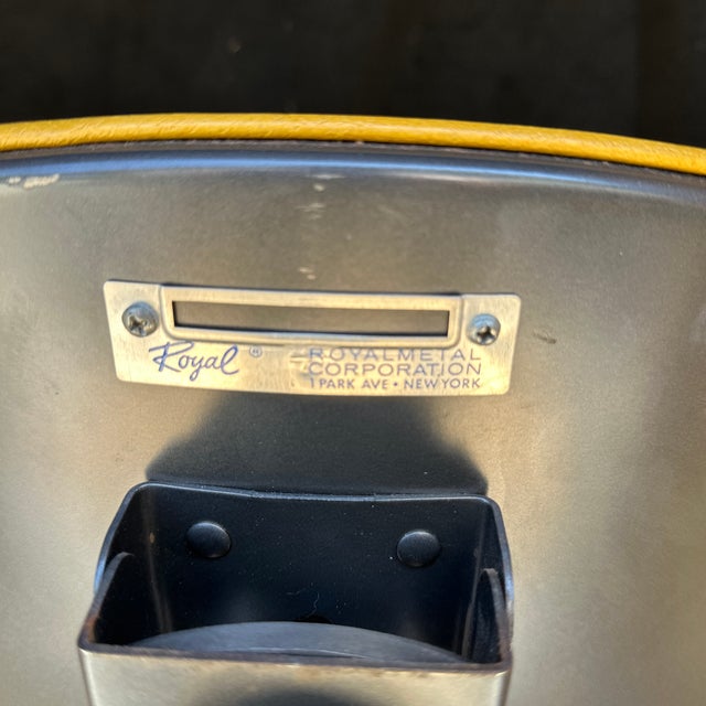 Mustard 1970s Royal Metal Swivel Chair For Sale - Image 8 of 8