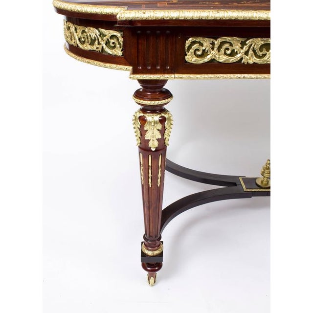 19th Century French Ormolu-Mounted Bureau Plat with Marquetry For Sale - Image 5 of 8