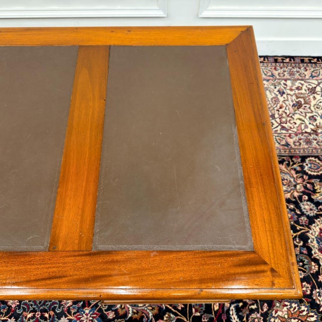 Classic English Desk Brown Leather For Sale - Image 18 of 18