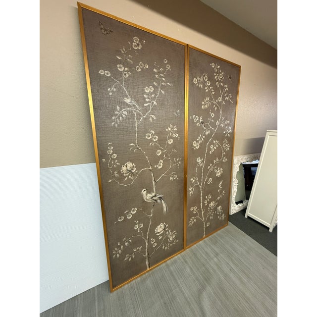 Traditional Custom Hand Painted Panels, Pair For Sale - Image 3 of 12