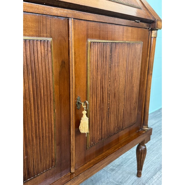 Italian Walnut Secretaire with Drop-Leaf, 1950s For Sale - Image 9 of 18