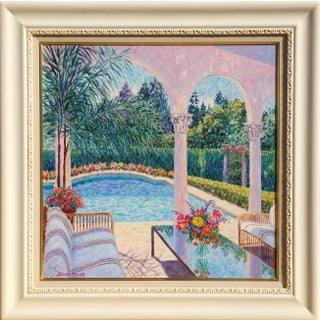 Diane Monet, "Spring by the Pool", Impressionist Landscape Painting For Sale