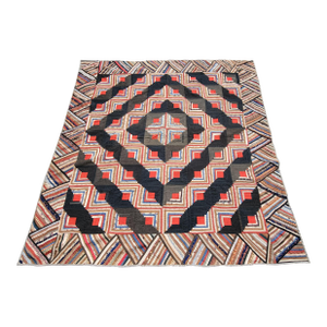 19Thc Wool Log Cabin Quilt From Pennsylvania