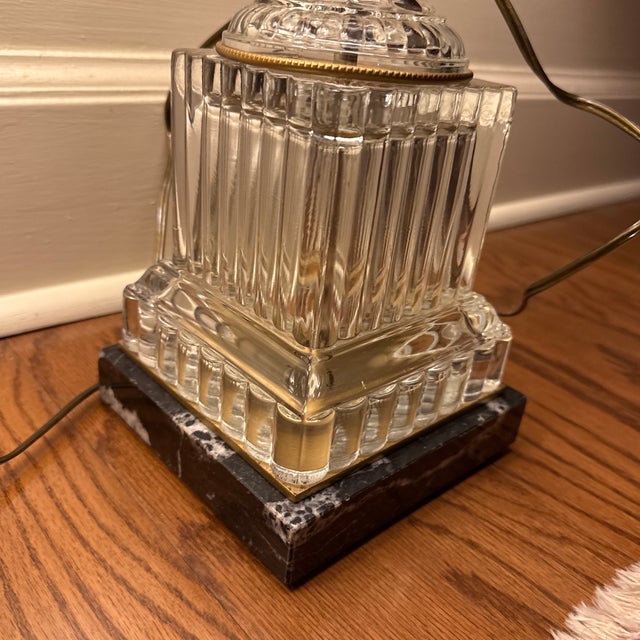 Mid 20th Century Baccarat Style Swirl Crystal Urn Lamps - A Pair For Sale - Image 5 of 10