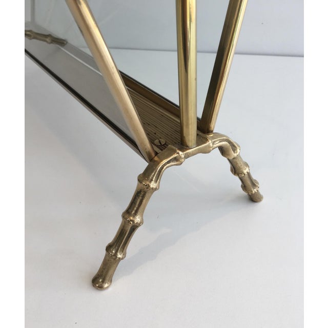 1940s Brass and faux bamboo magazine rack by Maison Baguès For Sale - Image 9 of 12